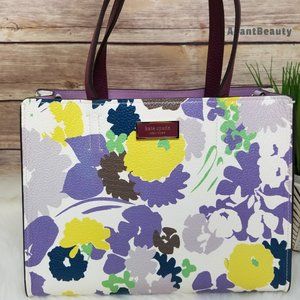 Kate spade sam swing flora medium satchel yellow